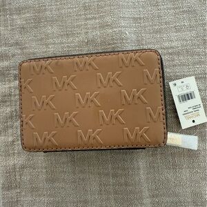 Michael Kors Brown Embossed Card Holder